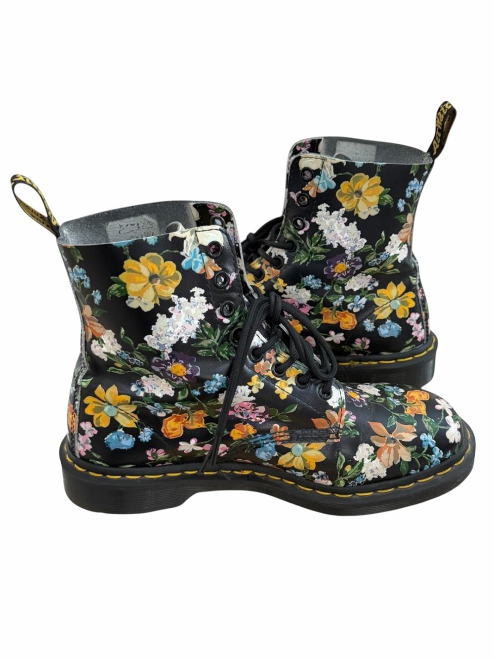 Dr. Martens 1460 Pascal Floral 8-Eye Leather Boots Size 8 - Picture 2 of 10